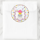 Schattigee Cupcake & Baker's Pet Bakkerij Box Seal Ronde Sticker (Tas)