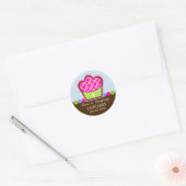 Schattigee Cupcake Bakkerij Box Seals Ronde Sticker (Envelop)