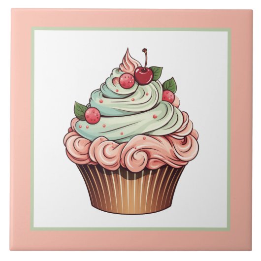 Schattigee cupcake bakkerij huis zakelijke craftin tegeltje (Voorkant)