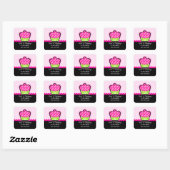 Schattigee Cupcake Bakkerij Roze Box Seals Vierkante Sticker (Vel)
