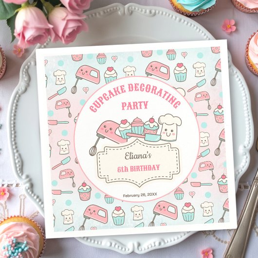 Schattigee Cupcake Decorating Party Baking Girl Ve Servet
