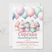 Schattigee Cupcake Decorating Party Meisje Bakken  Kaart (Voorkant)