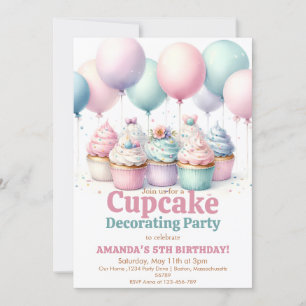 Schattigee Cupcake Decorating Party Meisje Bakken Kaart