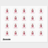 Schattigee cupcake design kersen op top Baby showe Ronde Sticker (Vel)