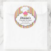 Schattigee Cupcake en Baker's Pet Bakkerij Box Sea Ronde Sticker (Tas)