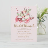Schattigee Cupcake Floral Bridal Brunch Uitnodigin Kaart (Staand voorkant)