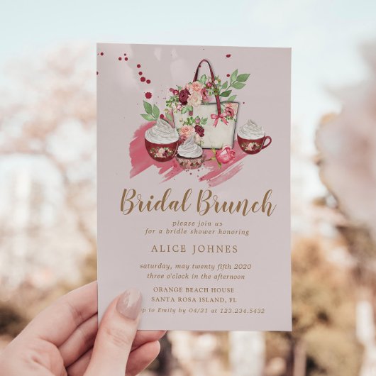 Schattigee Cupcake Floral Bridal Brunch Uitnodigin Kaart