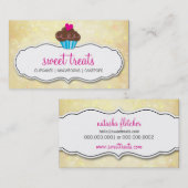 SCHATTIGEE CUPCAKE grillige bokeh patroon geel Visitekaartje (Voorkant / Achterkant)