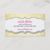 SCHATTIGEE CUPCAKE grillige bokeh patroon geel Visitekaartje (Achterkant)