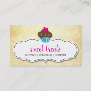 SCHATTIGEE CUPCAKE grillige bokeh patroon geel Visitekaartje