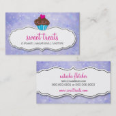 SCHATTIGEE CUPCAKE grillige bokeh patroon paarse Visitekaartje (Voorkant / Achterkant)