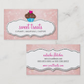 SCHATTIGEE CUPCAKE grillige bokeh patroon roze kor Visitekaartje (Voorkant / Achterkant)