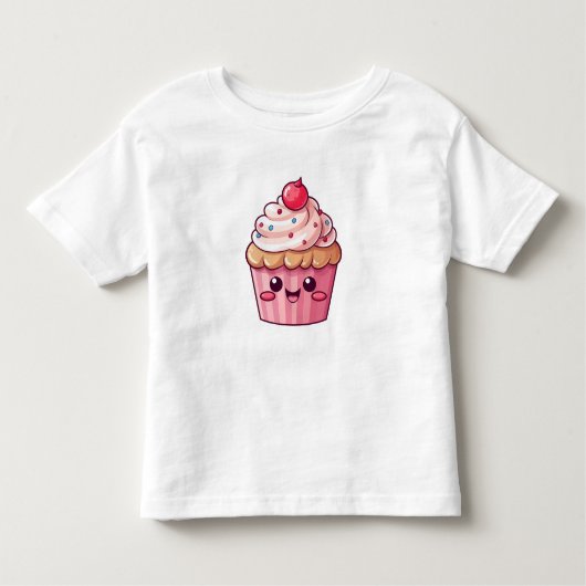 Schattigee cupcake met crème topping kinder shirts (Voorkant)