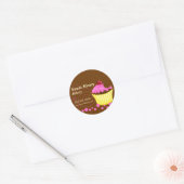 Schattigee cupcake met kersenbakkerij Stickers (Envelop)