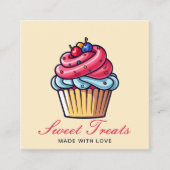 Schattigee Cupcake Pastry Chef Bakkerij Dessert Ro Vierkante Visitekaartje (Voorkant)
