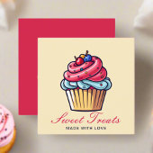 Schattigee Cupcake Pastry Chef Bakkerij Dessert Ro Vierkante Visitekaartje