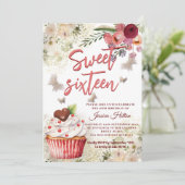 Schattigee cupcake Spring Butterfly boho bloemenzo Kaart (Staand voorkant)