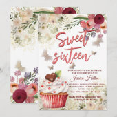 Schattigee cupcake Spring Butterfly boho bloemenzo Kaart (Voorkant / Achterkant)