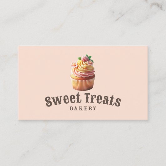 Schattigee Cupcake Sweet Treats Cake Bakkerij Blus Visitekaartje (Voorkant)