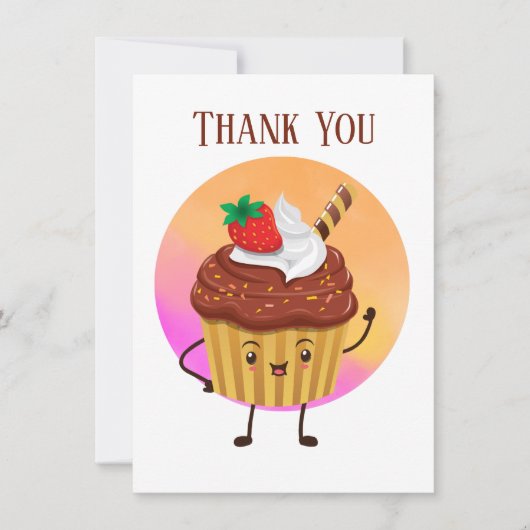 Schattigee cupcake verkopers of bakker Dank u Bedankkaart (Voorkant)