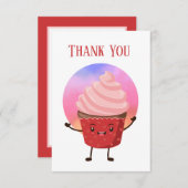 Schattigee cupcake verkopers of bakker Dank u Bedankkaart (Voorkant / Achterkant)