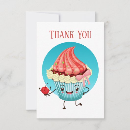 Schattigee cupcake verkopers of bakker Dank u Bedankkaart (Voorkant)