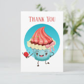 Schattigee cupcake verkopers of bakker Dank u Bedankkaart (Staand voorkant)