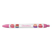 Schattigee cupcakes Custom Naam Pink Pen A12 (Voorkant)