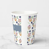 Schattigee cupcakes en fruit Waterverf patroon Papieren Bekers (Links)
