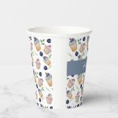 Schattigee cupcakes en fruit Waterverf patroon Papieren Bekers (Rechts)