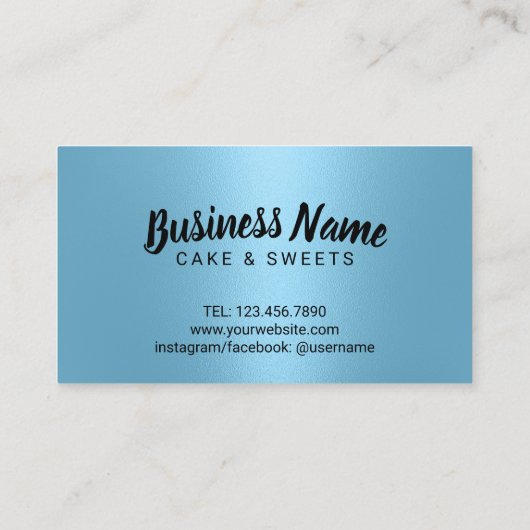 Schattigee Cupcakes gebak Bakkerij Modern blauw Klantenkaartje (Achterkant)