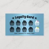 Schattigee Cupcakes gebak Bakkerij Modern blauw Klantenkaartje (Voorkant)