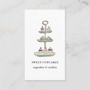 Schattigee cupcakes Gebak Bakkerij visitekaartje