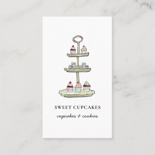 Schattigee cupcakes Gebak Bakkerij visitekaartje (Voorkant)