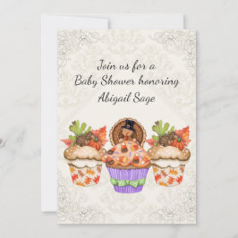 Schattigee Cupcakes Thanksgiving Herfst Baby showe Kaart