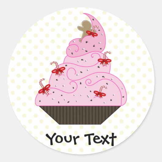 Schattigee Cupcakes Vakantie Cadeaus Ronde Sticker (Voorkant)
