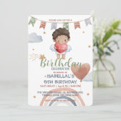 Schattigee Cupido afro boys Ballon valentijn Verja Kaart (Staand voorkant)