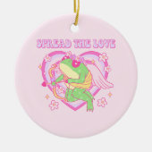 Schattigee Cupido Frog - Spreid de Liefde Keramisch Ornament (Voorkant)