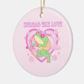 Schattigee Cupido Frog - Spreid de Liefde Keramisch Ornament (Links)