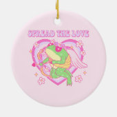 Schattigee Cupido Frog - Spreid de Liefde Keramisch Ornament (Achterkant)