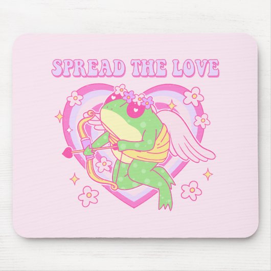 Schattigee Cupido Frog - Spreid de Liefde Muismat (Voorkant)