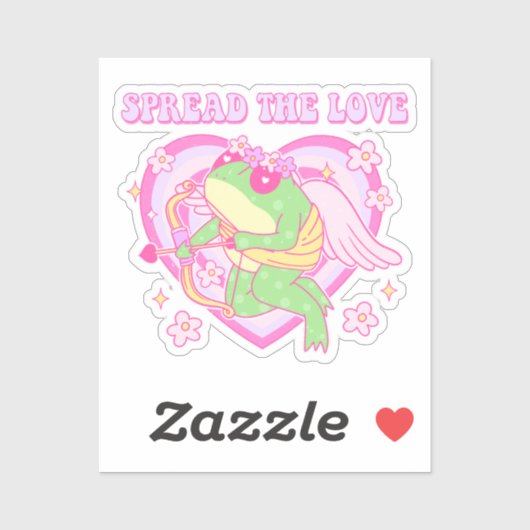 Schattigee Cupido Frog - Spreid de Liefde Sticker (Vel)