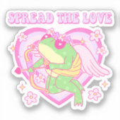 Schattigee Cupido Frog - Spreid de Liefde Sticker (Voorkant)
