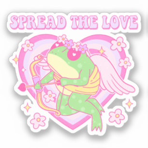 Schattigee Cupido Frog - Spreid de Liefde Sticker