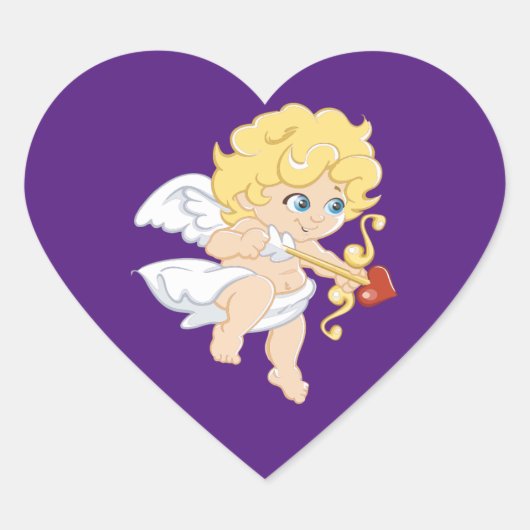 Schattigee Cupido Hart Stickers (Voorkant)