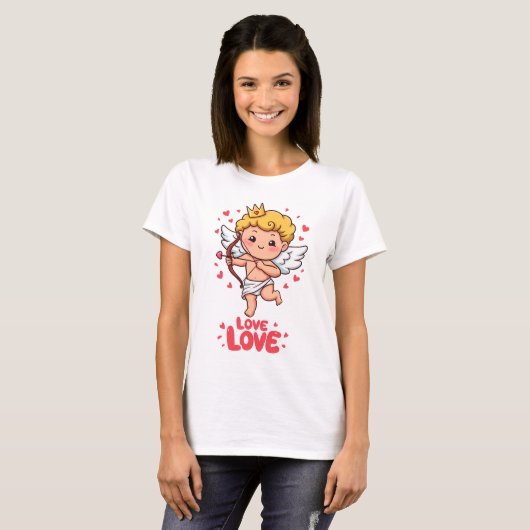 Schattigee Cupido Liefde T-shirt (Voorkant volledig)