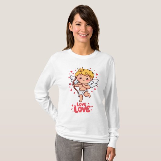 Schattigee Cupido Liefde T-shirt (Voorkant volledig)