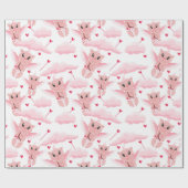 Schattigee Cupido met Roze Vleugels Patroon Valent Cadeaupapier (Vlak)