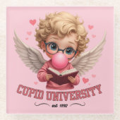 Schattigee Cupido University Bubblegum Angel esthe Glazen Onderzetter (Voorkant)