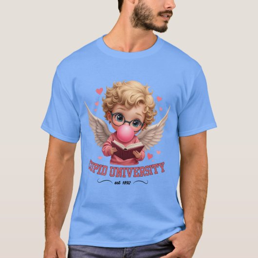 Schattigee Cupido University Bubblegum Angel esthe T-shirt (Voorkant)